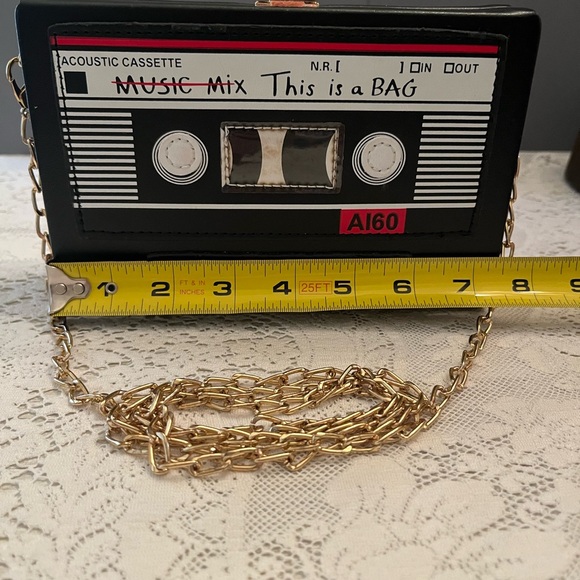 Source Unknown Black and Gold Cassette Crossbody Bag - Picture 3 of 4